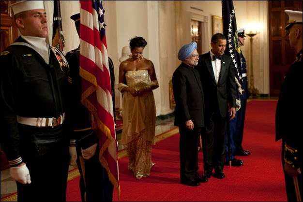 Obama, First Lady Michelle Obama, Prime Minister Manmohan Singh of India