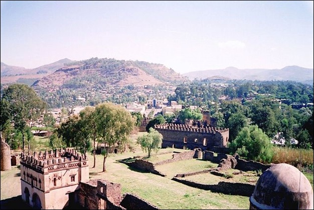 A picture of the medieval Gondar city in Ethiopia