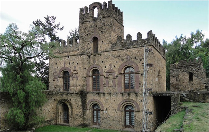 Mentewab's Castle in the Fasil Ghebbi, Gondar, Ethiopia