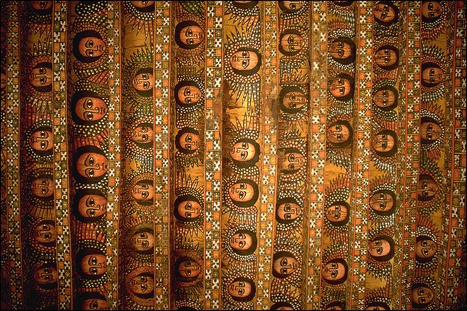 Ceiling of the Debre Birhan Selasie Church, Gondar, Ethiopia