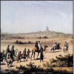 Timbuktu seen from a distance by Heinrich Barth's party, September 7, 1853