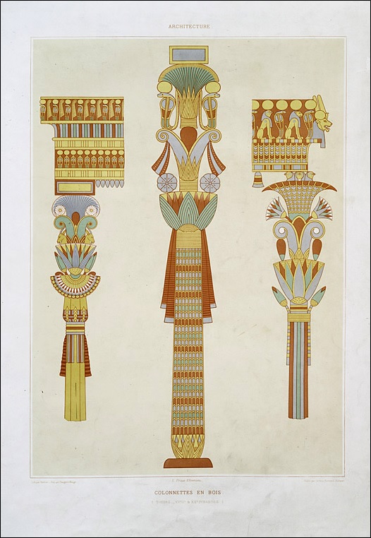 Architecture-wooden-columns-Thebes-18th-and-20th-centuries