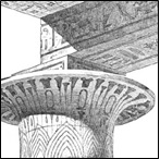 Bell-shaped capital, from the hypostyle hall of the Ramesseum From the chief order