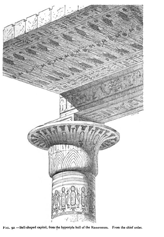 Bell-shaped capital, from the hypostyle hall of the Ramesseum From the chief order