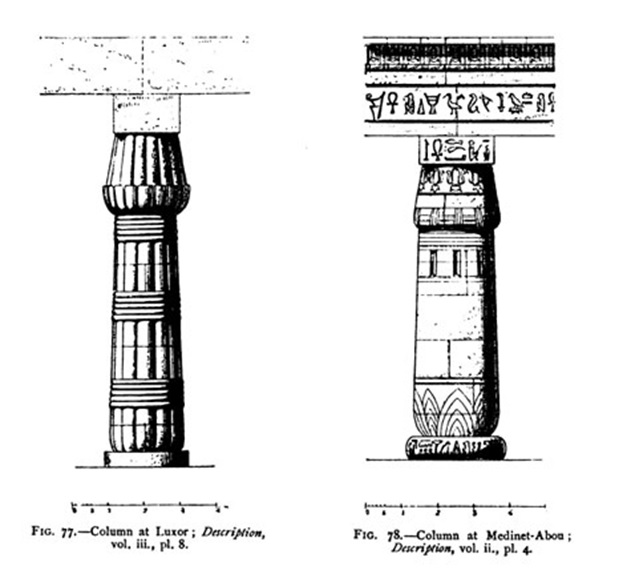 Column at Luxor and Column at Medinet-Abon