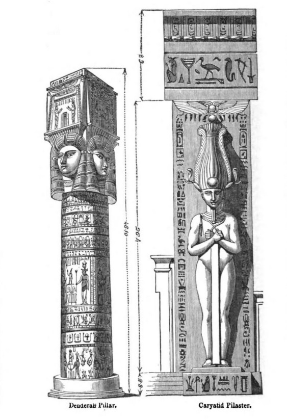 Denderah Pillar and Caryatid Pilaster