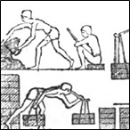 Brickmaking, from Eighteenth Dynasty Tomb-painting Tomb of Rekhmara