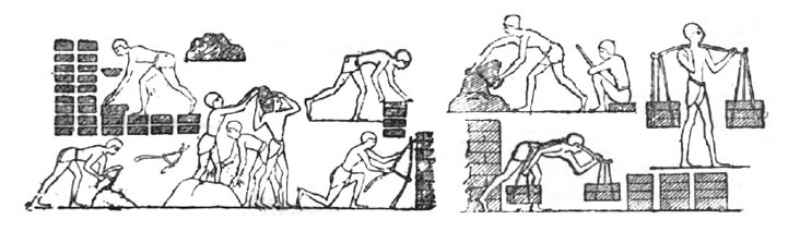 Brickmaking, from Eighteenth Dynasty Tomb-painting Tomb of Rekhmara