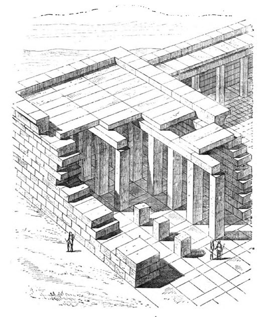 Egyptian construction, epitomized by Ch. Chipiez