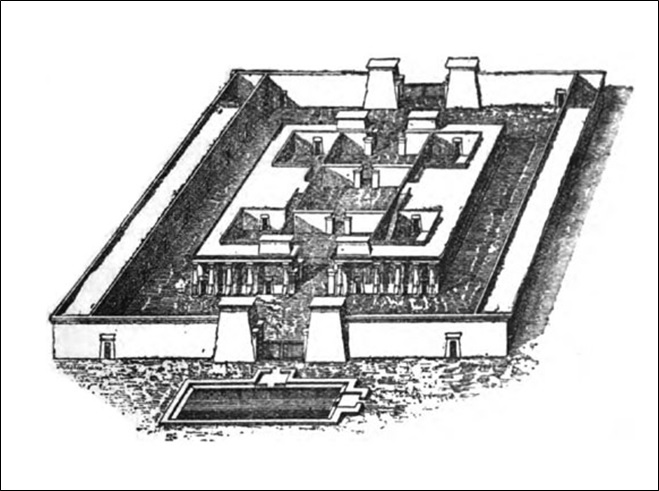 Perspective View of the Palace of Ai, Eighteenth Dynasty; El Amarna