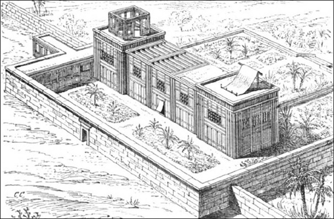 Wooden building (first system), composed by Charles Chipiez