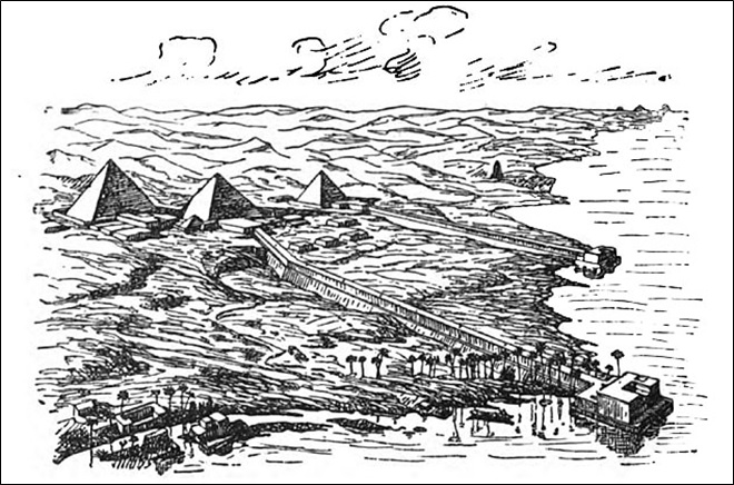 Pyramids and mortuary temples at Abusir.