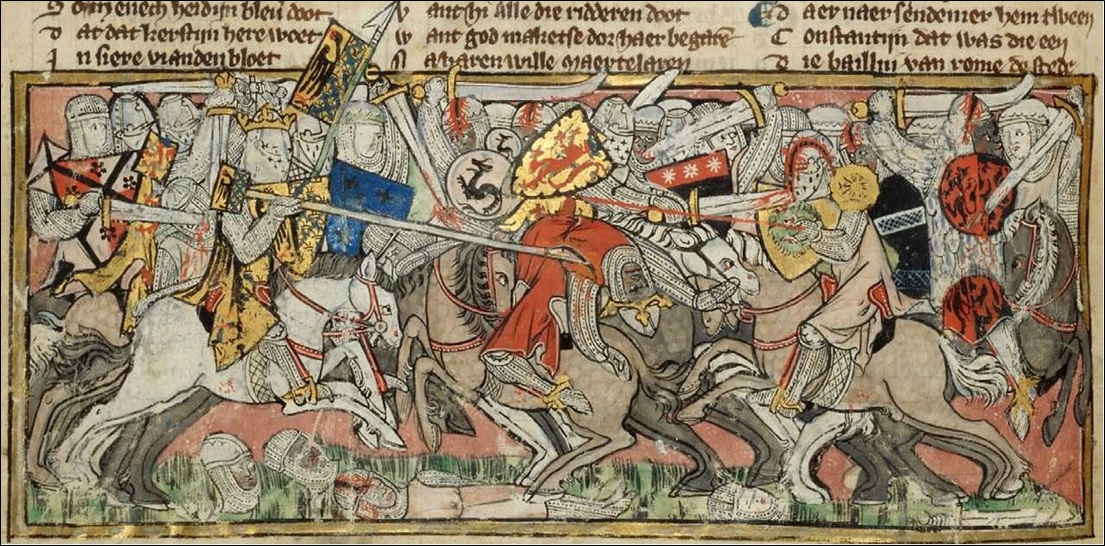 Charlemagne killing a Moorish leader