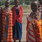 Masai women dancing. Masai village, Amboseli National Park, Kenya