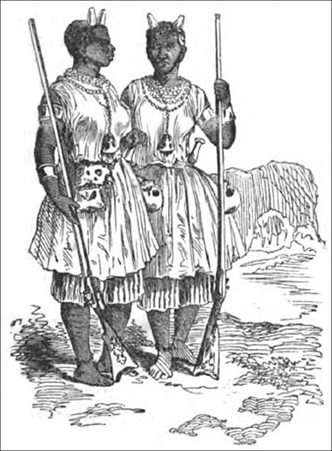 Amazonen-garde des konings van Dahomey