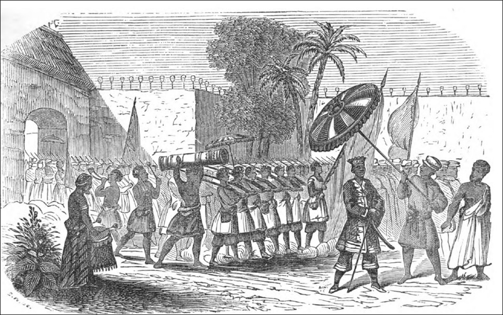 King of Dahomey and His troop of female warriors