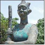 Sculpture of amazon female warrior