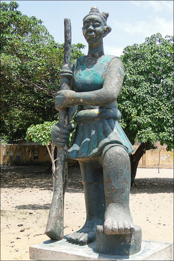 Sculpture of amazon female warrior