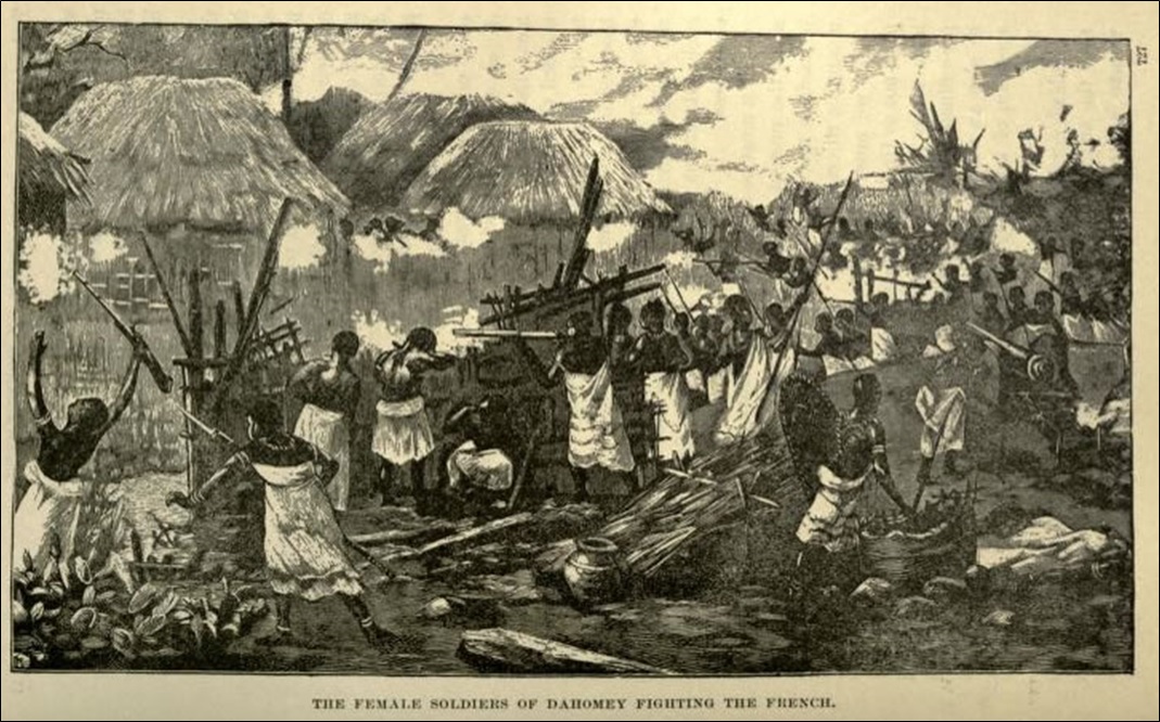 The female soldiers of Dahomey fighting the French