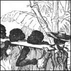 Slave gang and European slave runners