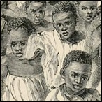 Group of slave-children on board the “Daphne”