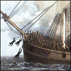 Insurrection on board a slave ship