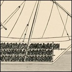 Section of the Dhow showing the Manner of Stowing Slaves on Board