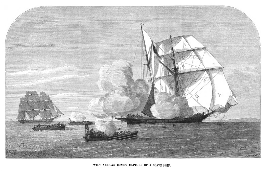 West Africa coast: capture of a slave ship