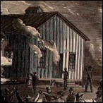 Scenes in Memphis, Tennessee, during the riot— burning a Freedmen’s School-House