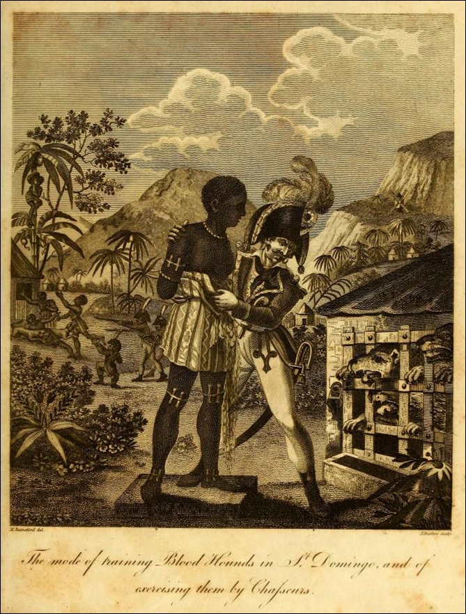 "The Mode of training bloodhounds in St. Domingue and of exercising them by Chasseurs."