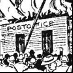 The mob at the lake city post office--an artist’s portrayal