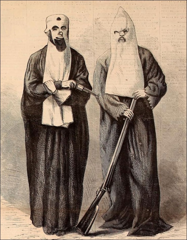 Two Members of the Ku-Klux-Klan in Their Disguises