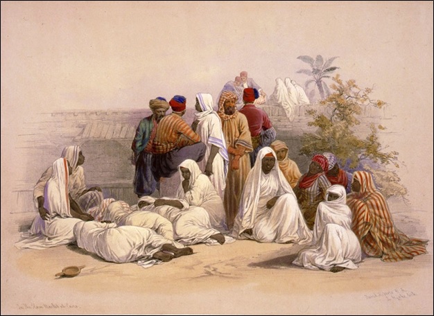 A slave market in Cairo, 1848