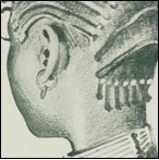 Banziri maiden with pearl-entwined head-dress