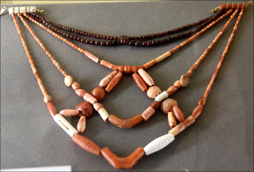 Necklaces with different types of beads