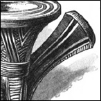 1. Pipe-bowl; 2. Pipe of the Baira Wakonjo—three-eigths real size