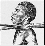 Iron collar for preventing the escape of slaves.