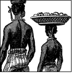 Two slaves wearing iron collars