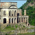 The back of the Sans-Souci palace, in Milot, Haiti.