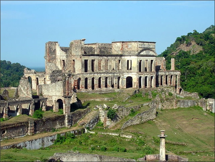 The back of the Sans-Souci palace, in Milot, Haiti.