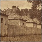 Row of cabins at the Hermitage plantation