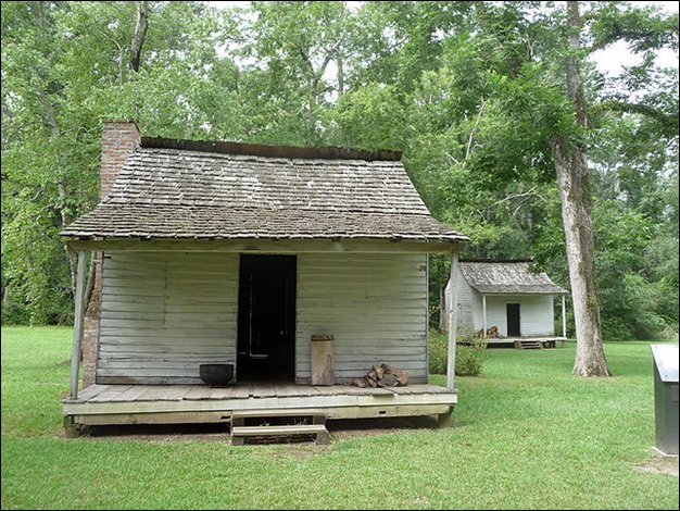 Slave cabins at the Audubon State Historic Site in Louisiana