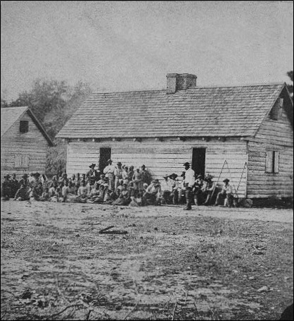 Slave quarters Smith's plantation, Port Royal. [Stereograph]