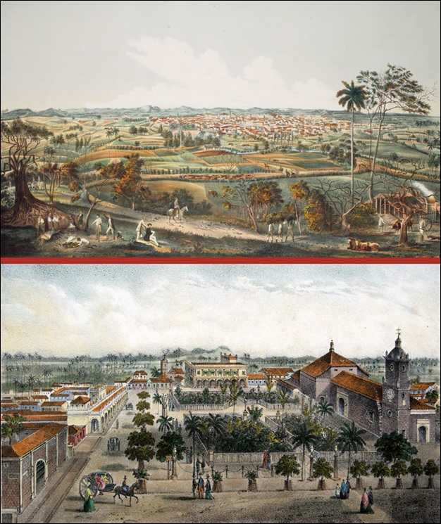 Two views of Santa Clara city in Cuba