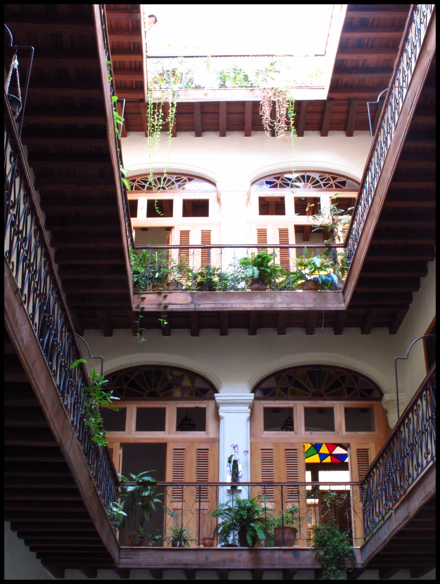 interior courtyard and wraparound balcony